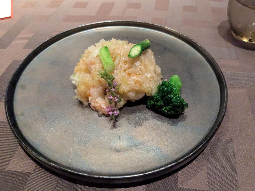 海の幸の強火蒸し 曽我の梅の香り (Steamed seafood with Soga plum fragrance)